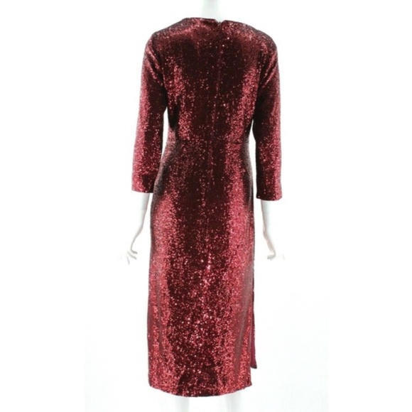 A.L.C. Jagger Sequin Midi Dress in Bordeaux - Picture 10 of 15